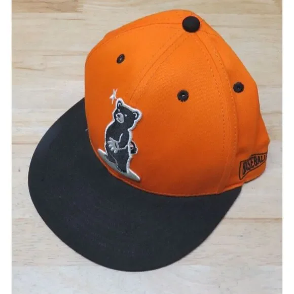 Baseballism Limited Edition Cali Bay Bear Cap Hat Snapback Orange Black Baseball